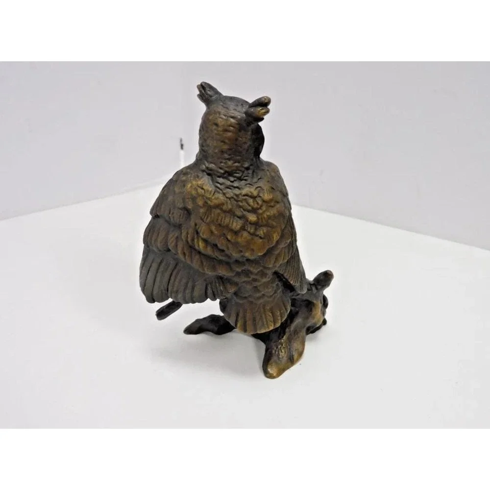Vtg Avon Set American Wildlife Bronze Collection Owl & Pheasant EJ24